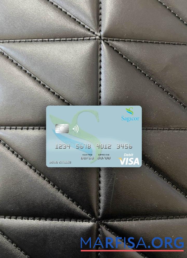 Downloadable Jamaica Sagicor Bank visa debit card photolook front real example